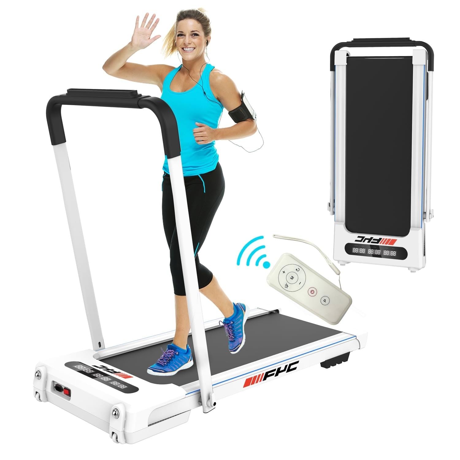 2 in 1 Folding Treadmill, 3.5HP Under Desk Treadmill, Walking Pad Installation-Free, Compact Foldable Treadmill for Walkingg