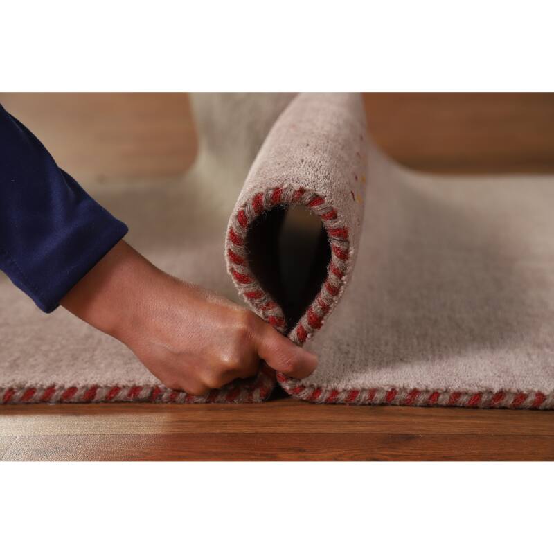 Hand Knotted Oriental 100% Wool Carpet Tribal Tribal Brown Gabbeh Runner Rug - 9' 10'' X 2' 8''