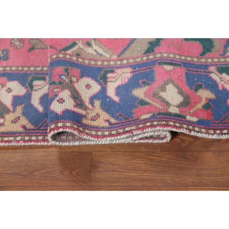 Pink Bakhtiari Persian Vintage Area Rug Hand-Knotted Wool Carpet - 4'10"x 9'6"