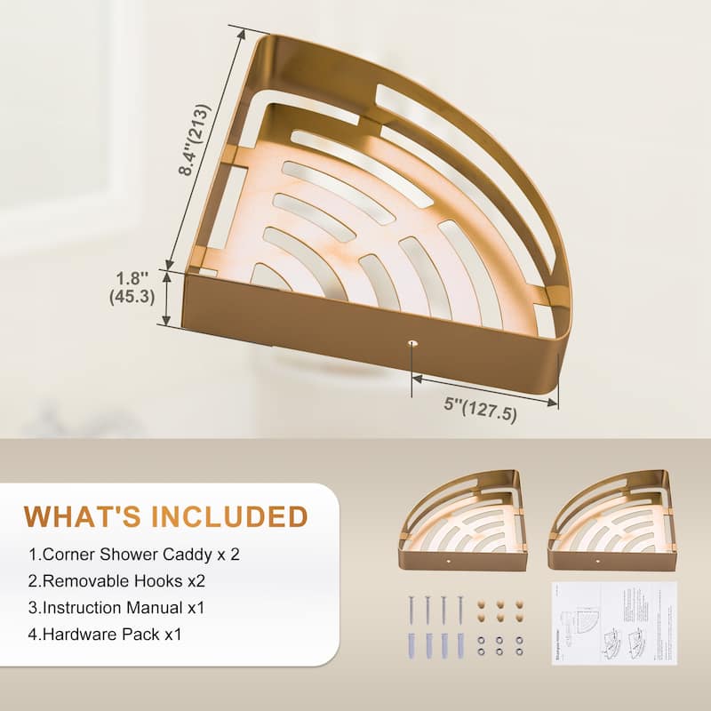 WOWOW Two Piece Stainless Steel Modern Wall Mounted Storage Basket - N/A