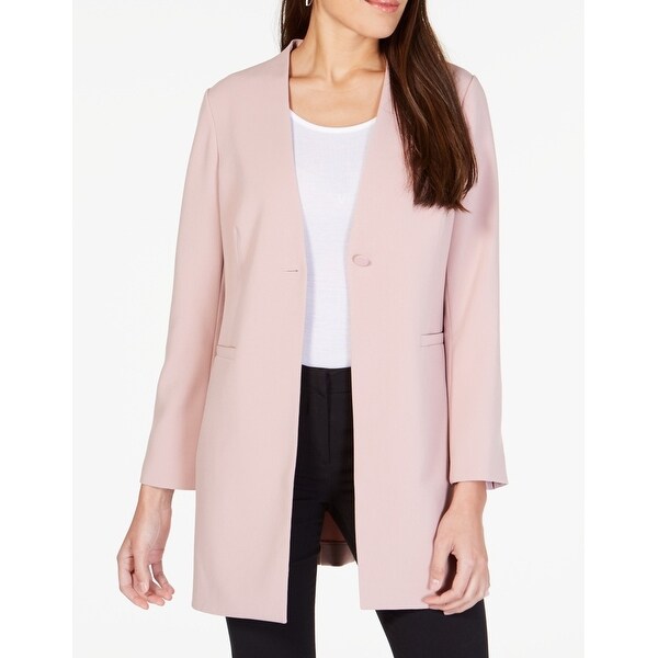 Alfani Womens Topper Jacket Blazer Blush Pink Size 8 One-Button