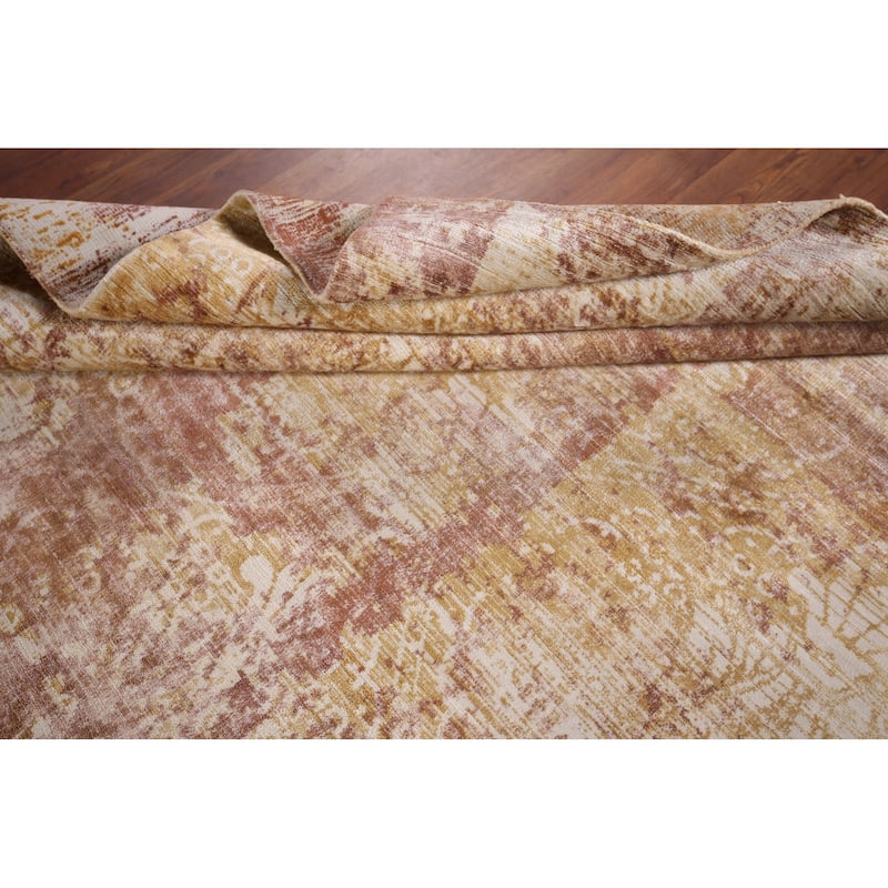 All-Over Abstract Oriental Area Rug Handmade Wool Carpet - 5'10"x 9'1"