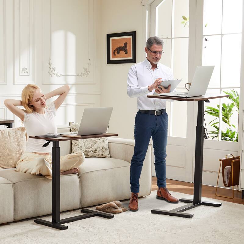 Adjustable Overbed Table with Wheels ,Mobile Rolling Desk for Laptop, Hospital Bed, or Office Use