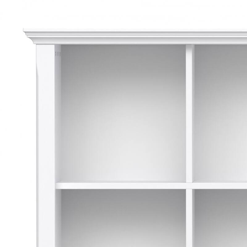 WYNDENHALL Normandy SOLID WOOD 48 inch x 57 inch Transitional 12 Cube Storage - 57"w x 15.75"d x 48"h