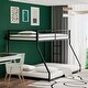 preview thumbnail 2 of 14, Black Classic Style Metal Bunk Bed with Exchangeable Ladder