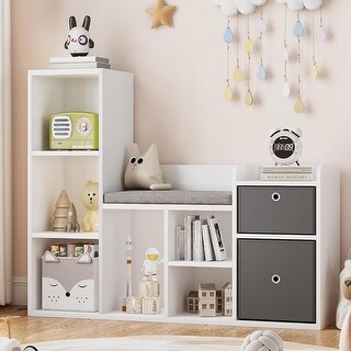 Kids Bookshelf 44.1in Width Toy Storage Organizer