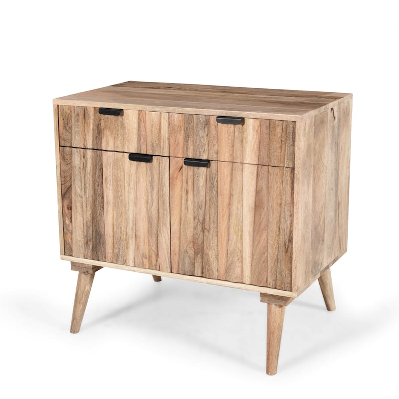 Stylish - Style 2 -Drawer 2 -Door Cabinet - Natural Wood