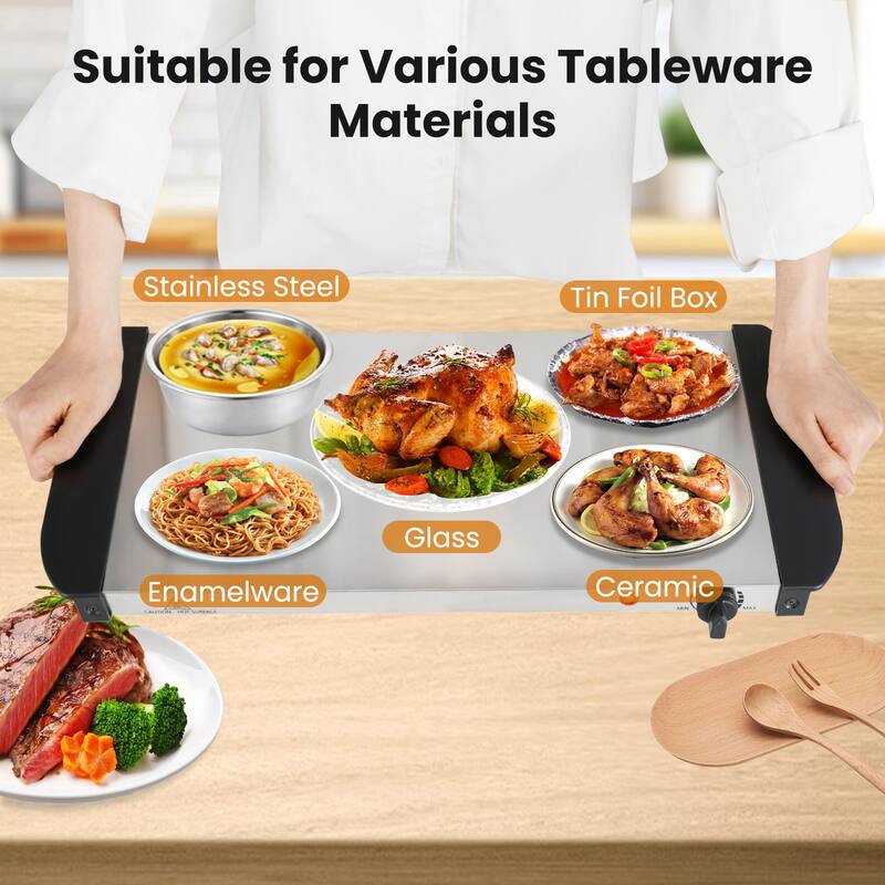 Electric Buffet Server Food Warmer with 3 Removable Trays - Multi