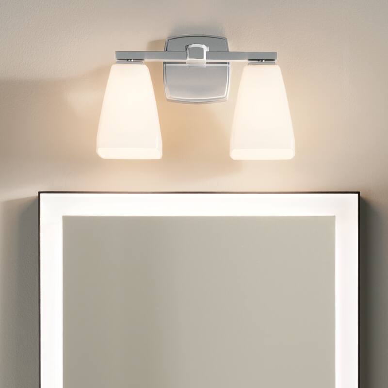 Kichler Lighting Marant 14.25" 2-Light Vanity Light with Opal Glass in Chrome