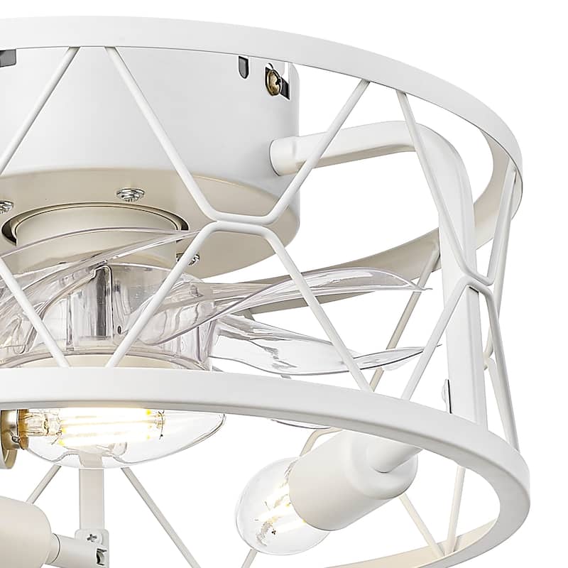 12 Inch Farmhouse Caged Ceiling Fan with Remote Control - 12 Inches