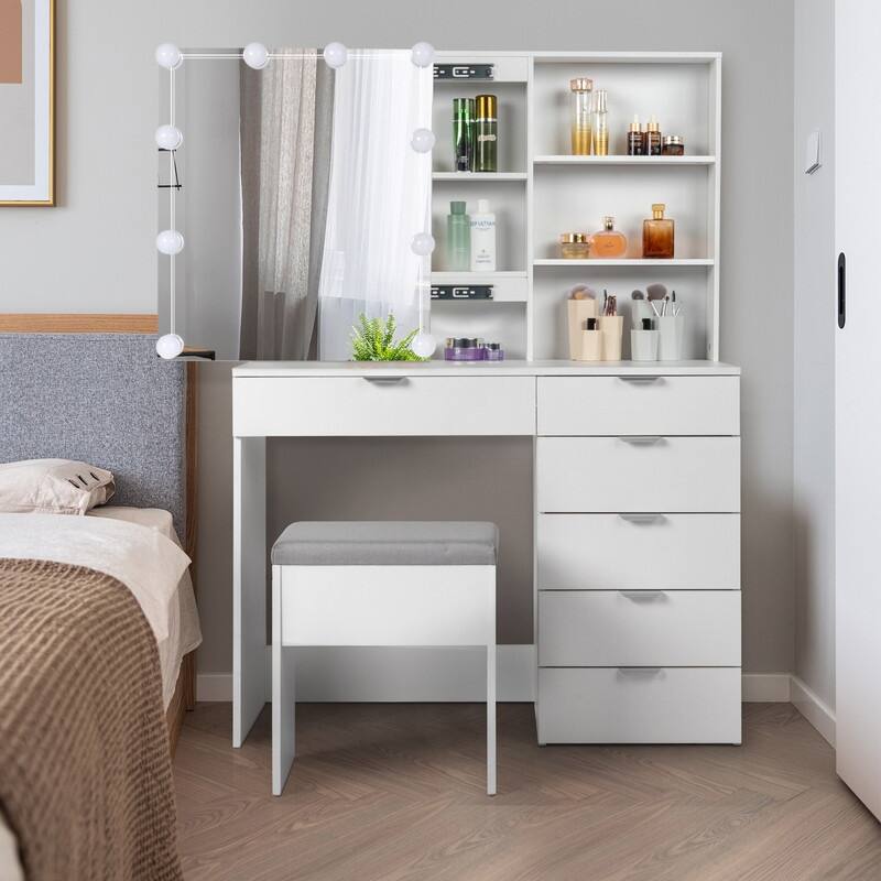 Makeup Table Set with LED lights - N/A