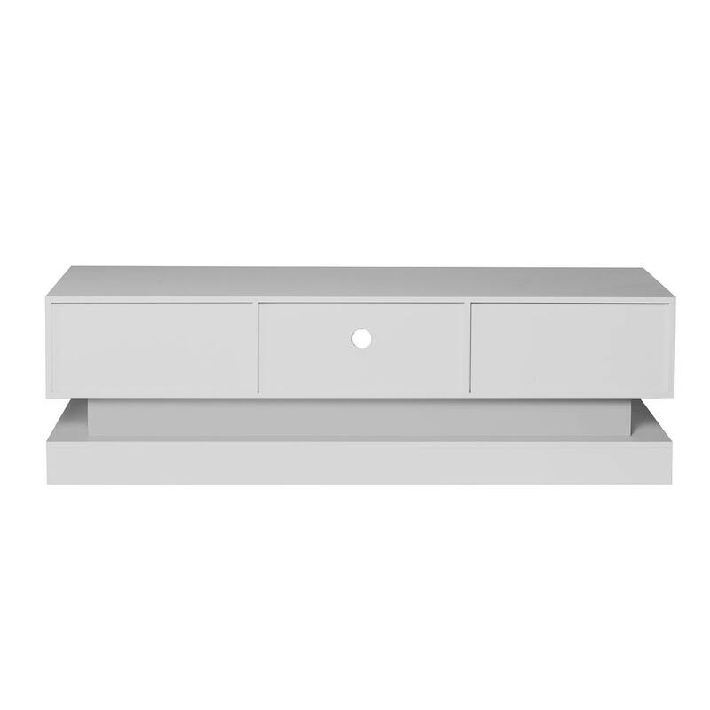 Modern TV Stand with LED Lights and High Gloss Front