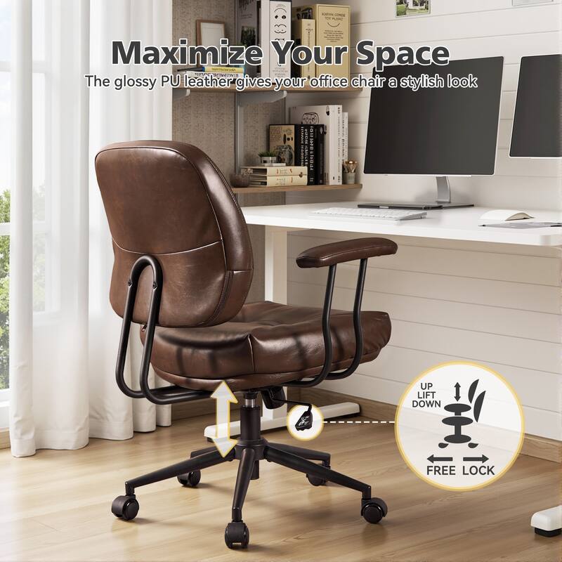 HOOOWOOO Modern Office Chair Adjustable Swivel Task Chair