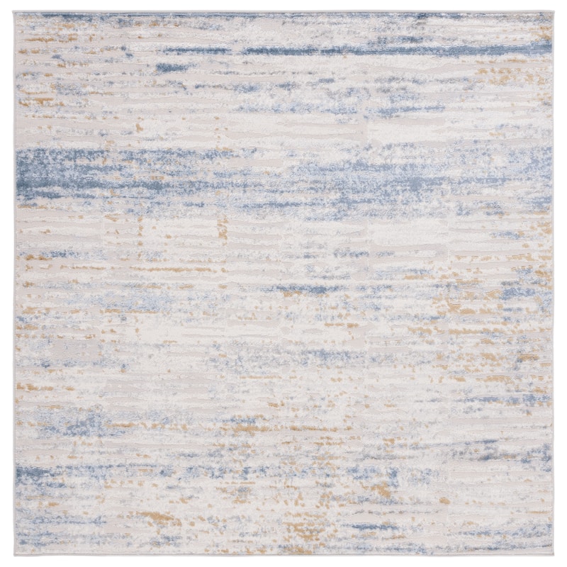 SAFAVIEH Palma Elberta Modern Abstract Rug - 6'7" Square - Beige/Light Blue