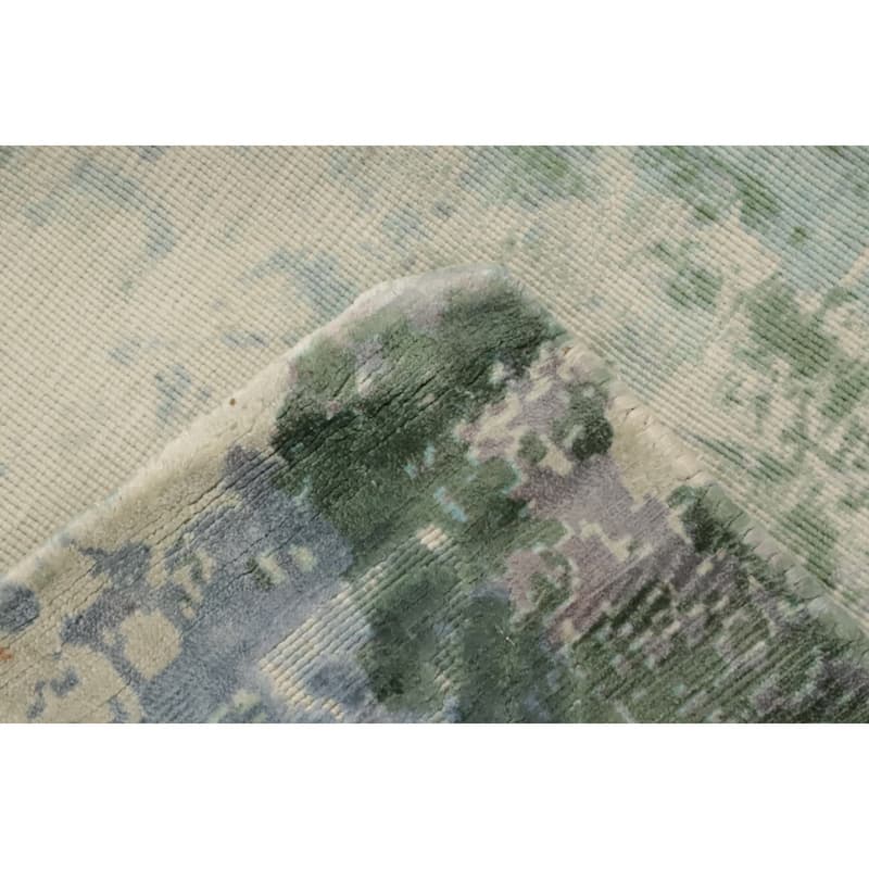 Hand Knotted Oriental Viscose Silk Carpet Modern Abstract Multi-Colored Abstract Area Rug - 8' 0'' X 5' 7''