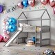 preview thumbnail 16 of 43, Contemporary Design Twin Loft House Bed with Slide, Ladder and Safety Guaranteed, Sturdy Construction & Unique Design Grey