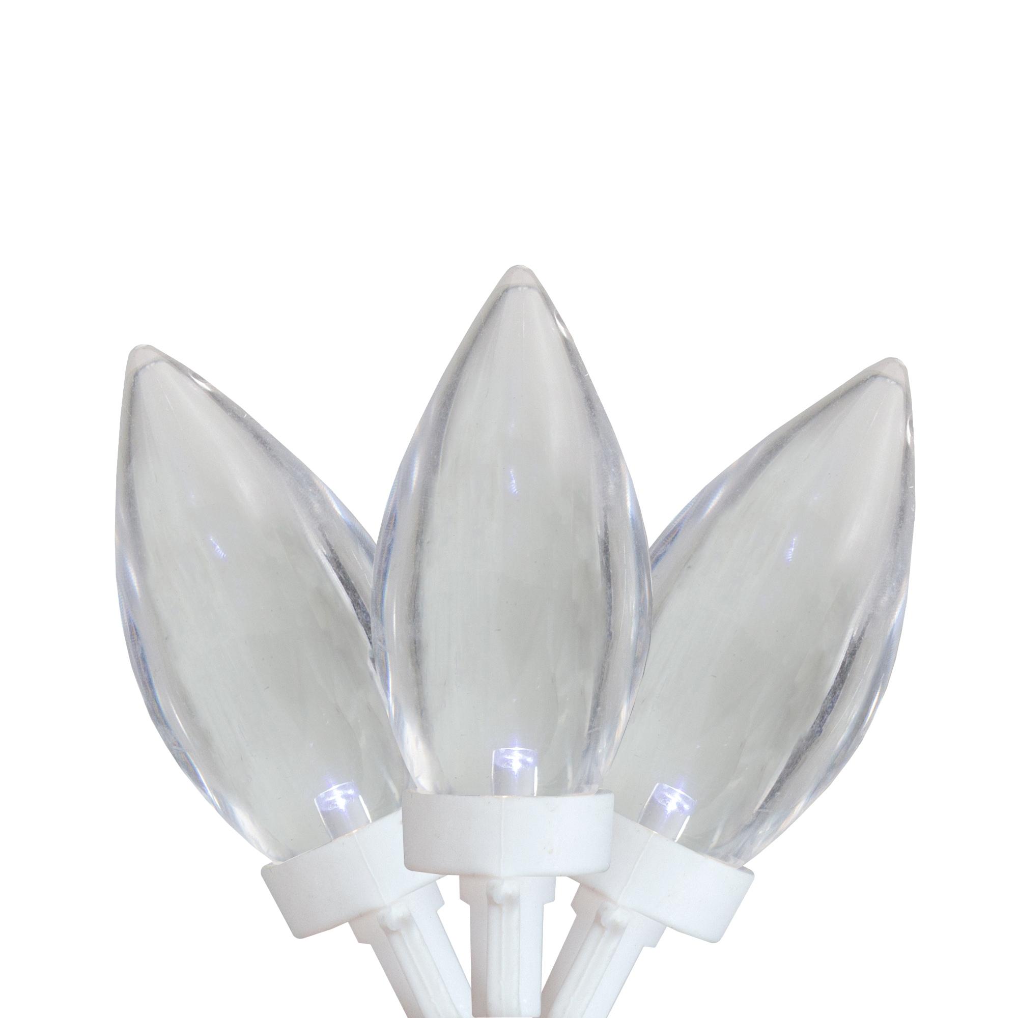 LED C9 Christmas Lights - Pure White - 16' White Wire - 25ct
