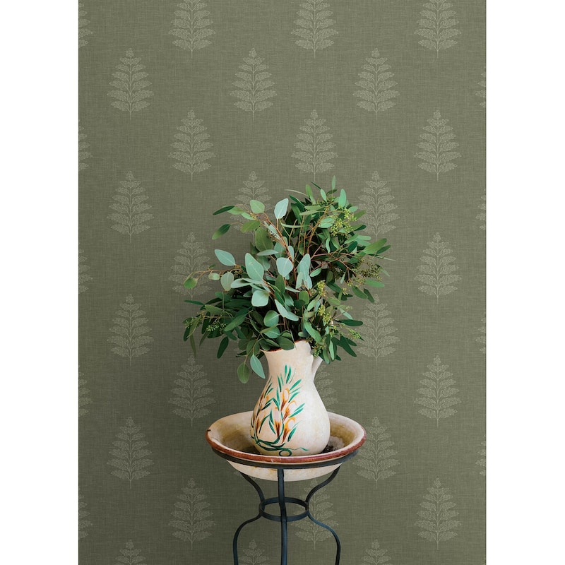 Chesapeake Frond Dark Green Leaf Wallpaper