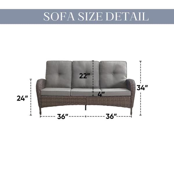 dimension image slide 2 of 3, Outdoor Swivel Rocker Chairs with Sofa Table