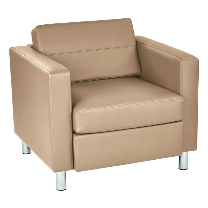 Pacific Arm Accent Chair with Chrome Legs - Buff