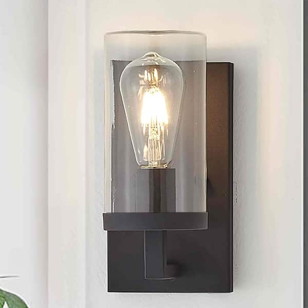 slide 1 of 4, Acroma 1 - Light Outdoor Wall Lantern - N/A Aged Zinc