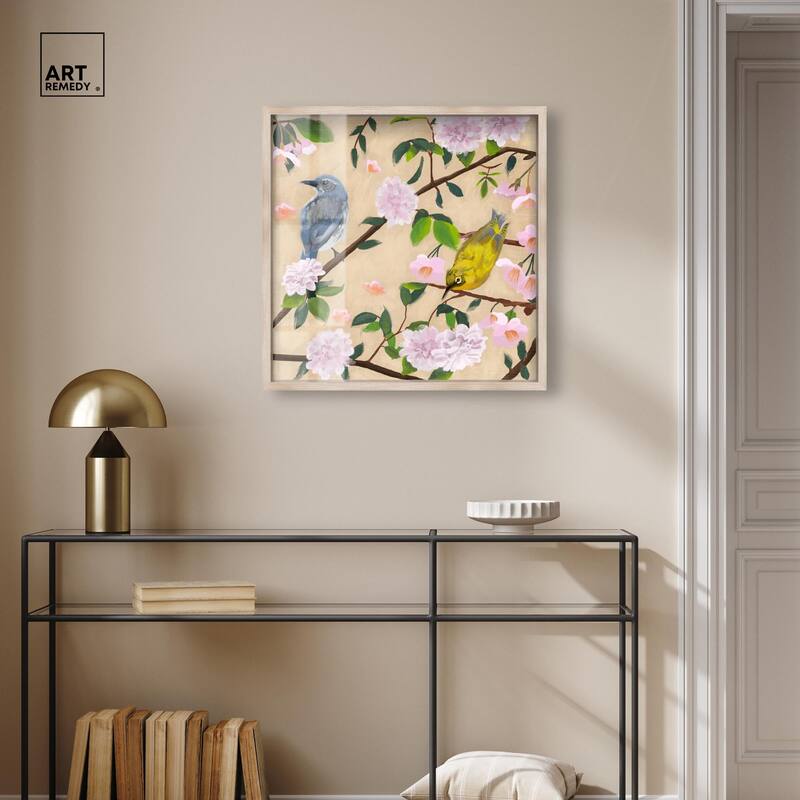 Birds Cuddle Shadowbox by Art Remedy