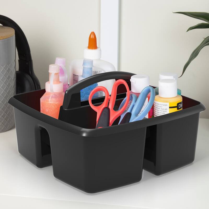 Storex Small Caddy, Black, Pack of 6