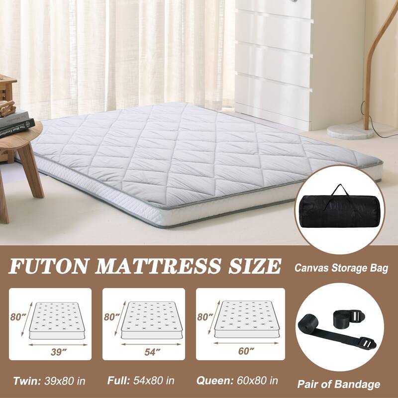 DoCred Extra Thick Futon Mattress, Foldable Roll Up Mattress