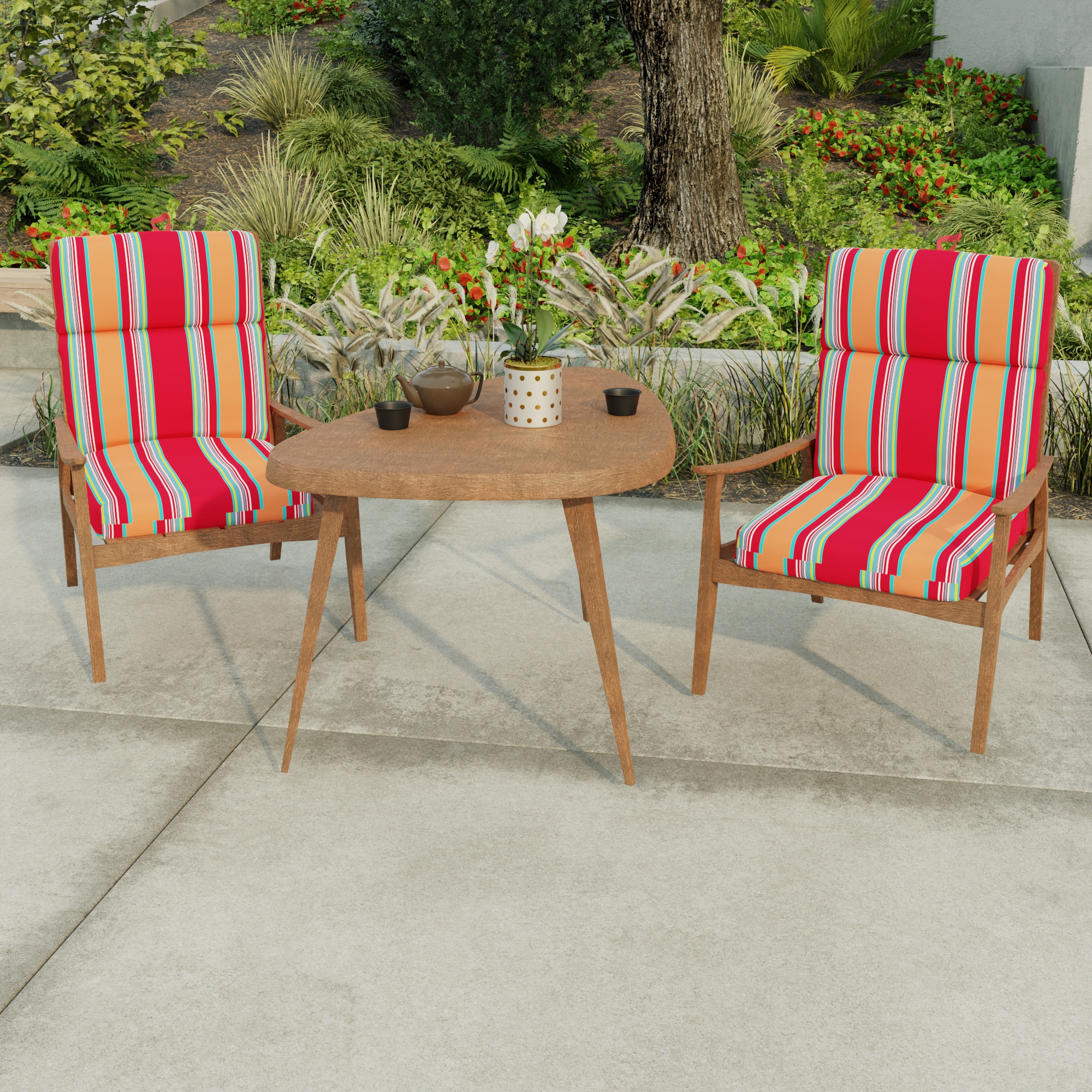 22 x 44 Red Stripe Outdoor Chair Cushion with Ties and Loop 44 L x 22 W x 4 H Bed Bath Beyond 37233865