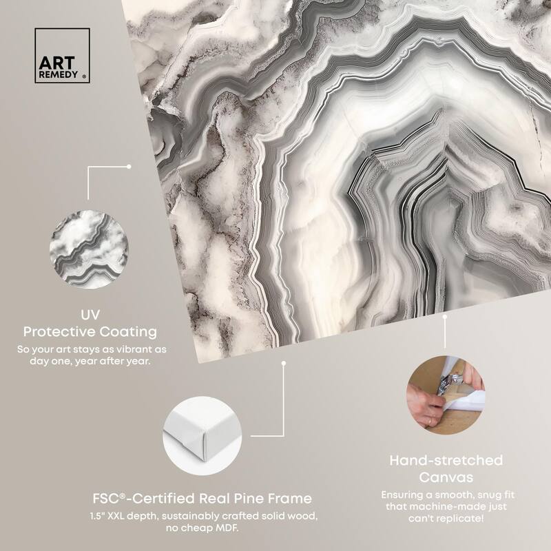 Silvered Sediment Canvas by Art Remedy, Gallery Wrapped