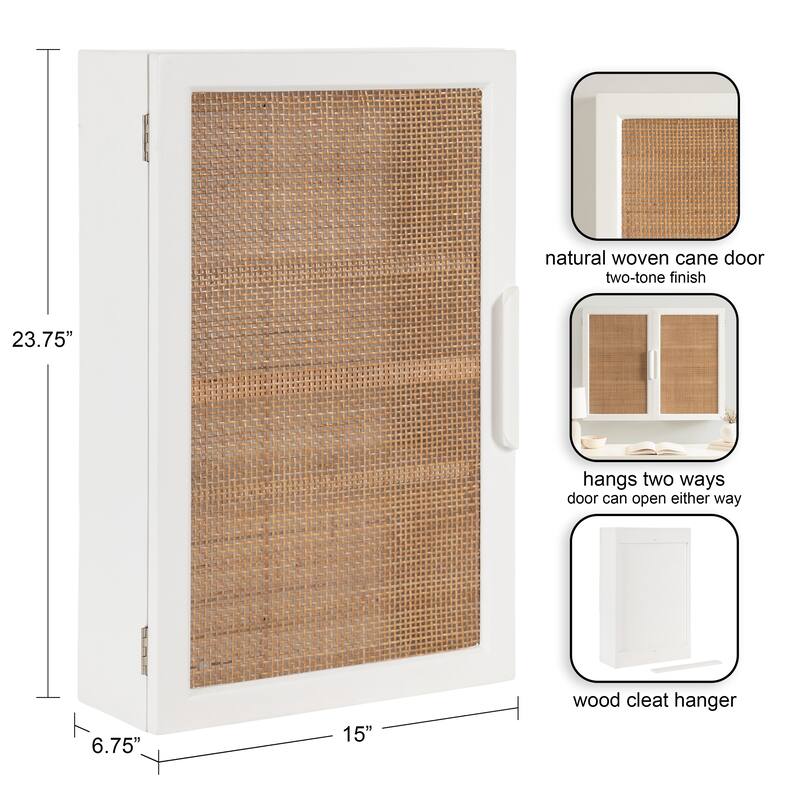 Kate and Laurel Ori Rattan Wall Cabinet