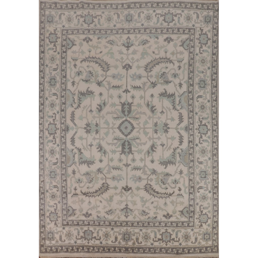 All-Over Floral Oushak Oriental Area Rug Handmade Wool Carpet - 7'11" x 10'0"
