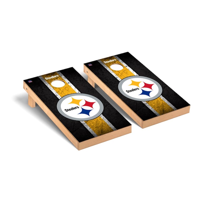 Pittsburgh Steelers 2x4 Pro Cornhole Boards - V6 - Include Team Bags + Carry Case