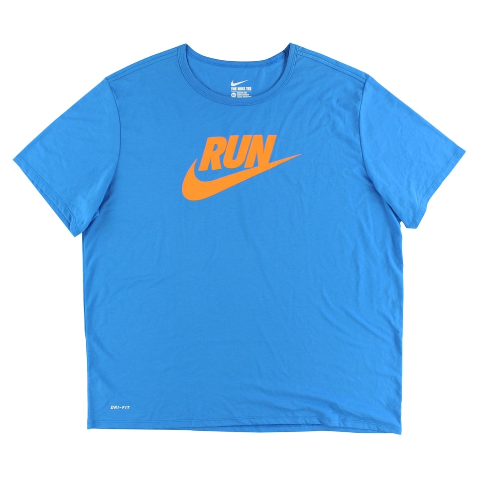blue orange and white nike shirt