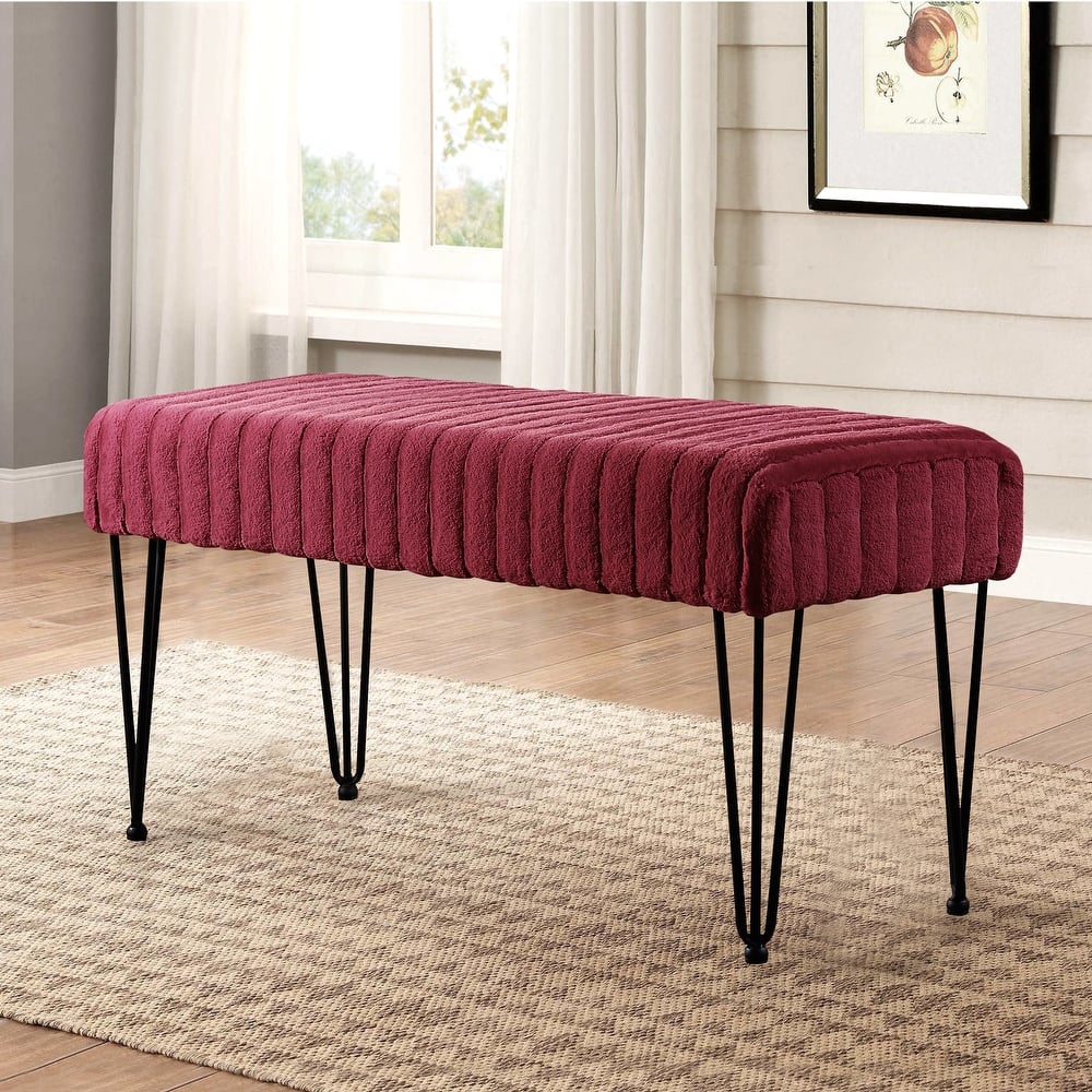 Serenta SuperMink Fauxfur Ottoman Bench
