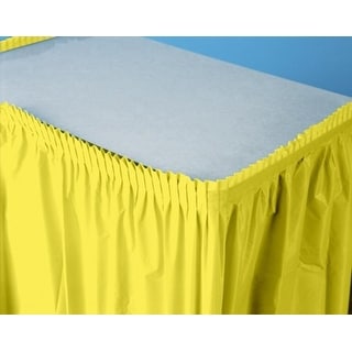 6 Mimosa Yellow Pleated Plastic Picnic Party Table Skirts 14' - Bed ...