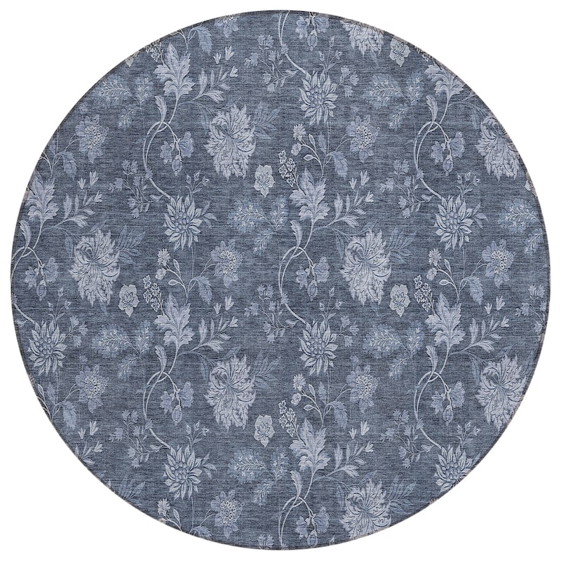 Machine Washable Indoor/ Outdoor Chantille Floral Farmhouse Rug