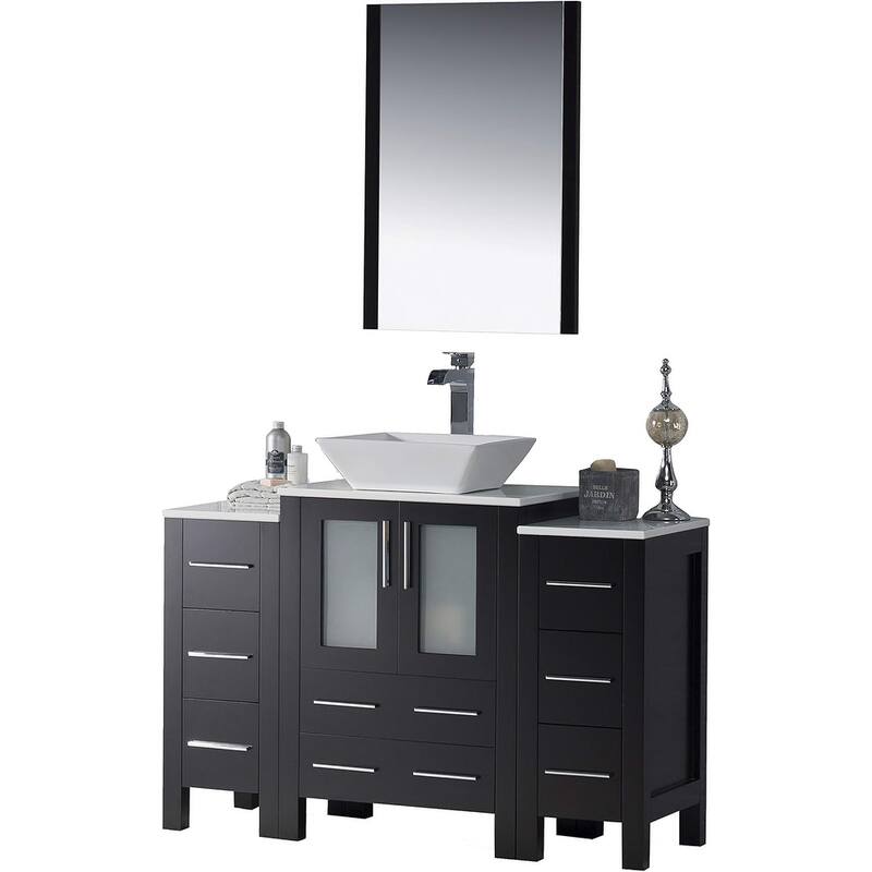 Blossom Sydney 48" Bathroom Vanity with Double Side Cabinets & Mirrors - Espresso