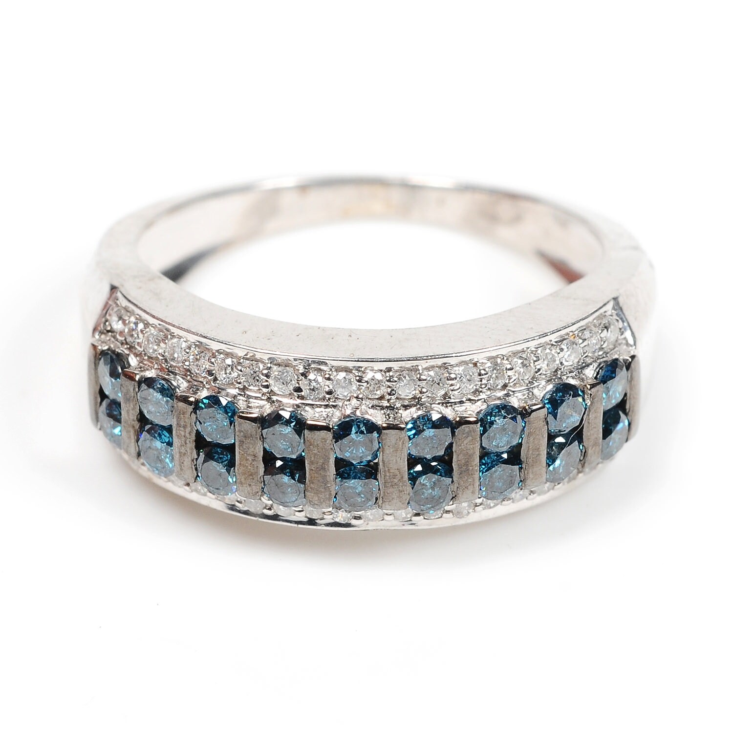 Shop Valentine Gift Engagement Band Ring Silver Pave Diamond Eterity Band Ring On Sale Overstock 30784506