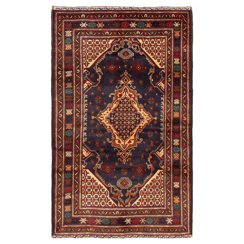 Teimani Navy Rug 3'9" x 6'5" - 3'9 x 6'5 - Dark Navy - 3'9 x 6'5