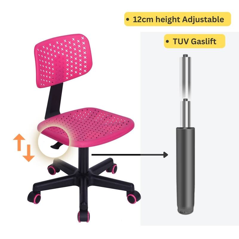 HomyLin Plastic Adjustable Rolling Kids Study Desk Chair Armless