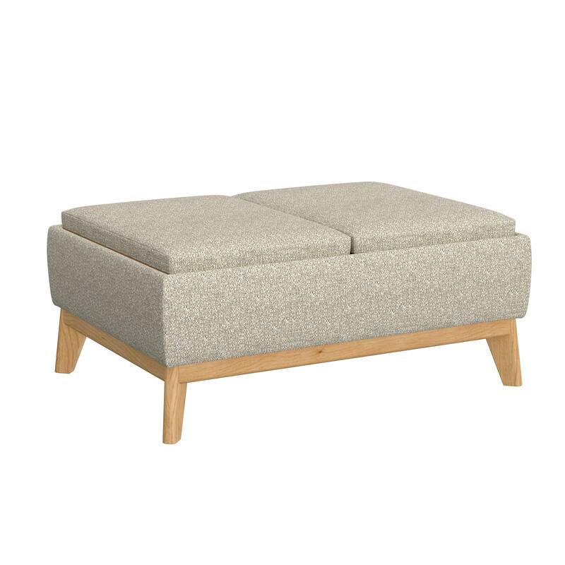 Tan Reversible Tray Ottoman