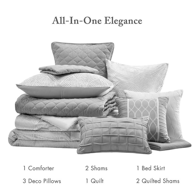 Madison Park Nocturne 10 Piece Jacquard Comforter Set