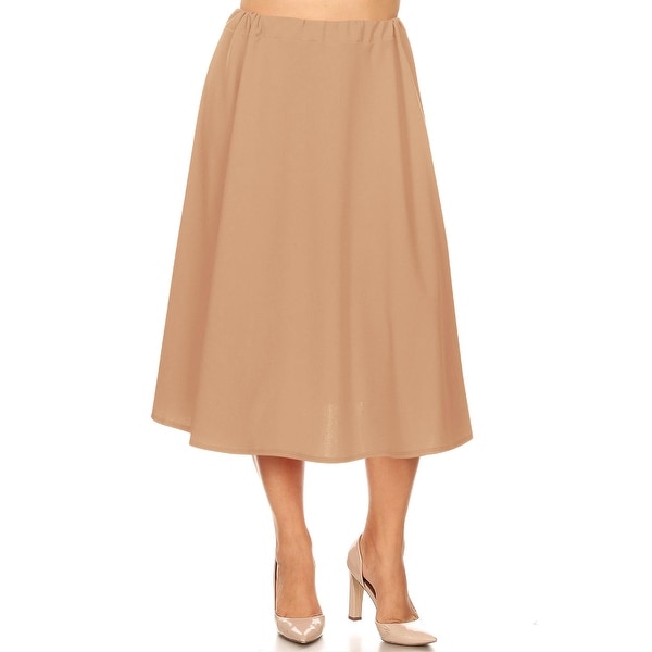 tan skirt plus size midi