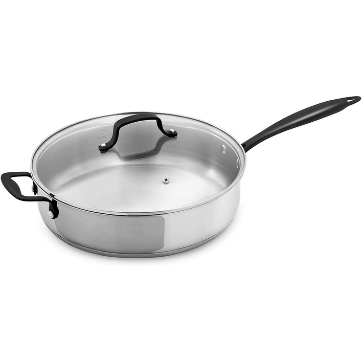 Tri-Ply Hybrid Stainless Steel 10Inch Saute Pan 3QT Deep Frying Pan Chef  Cooking