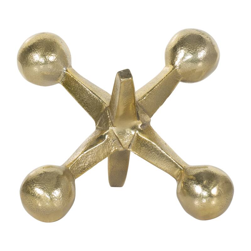 Sagebrook Home Modern Aluminum Jacks Sculpture - 7" x 5" x 5" - Gold