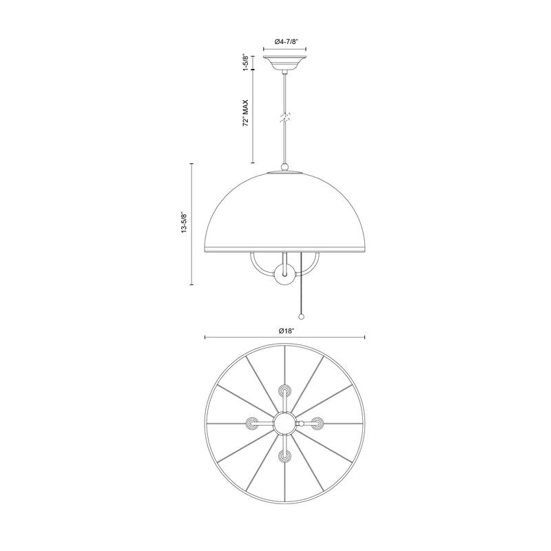 Alora Lighting PD661418 Crosby 4 Light 18" Wide Pendant
