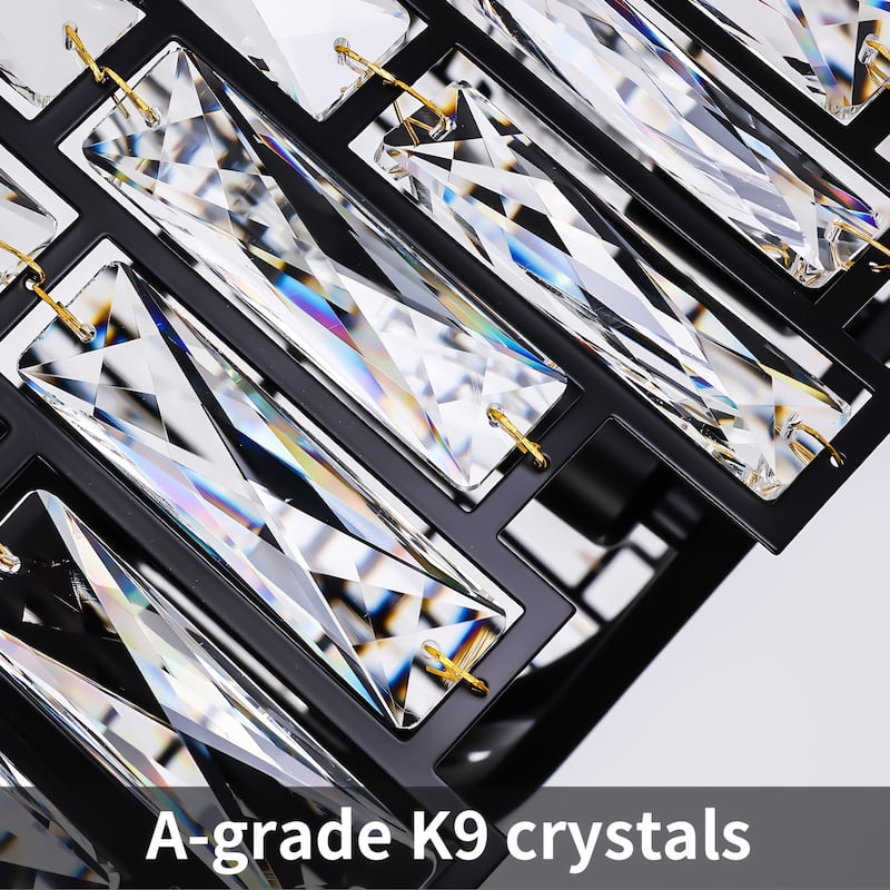 Starsky 8-Light 24in. Modern Crystal Drum Ceiling Lights Round Chandelier