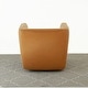 preview thumbnail 4 of 2, Willa Mid-Century Modern Upholstered Swivel Chair in Vegan Tan Leather
