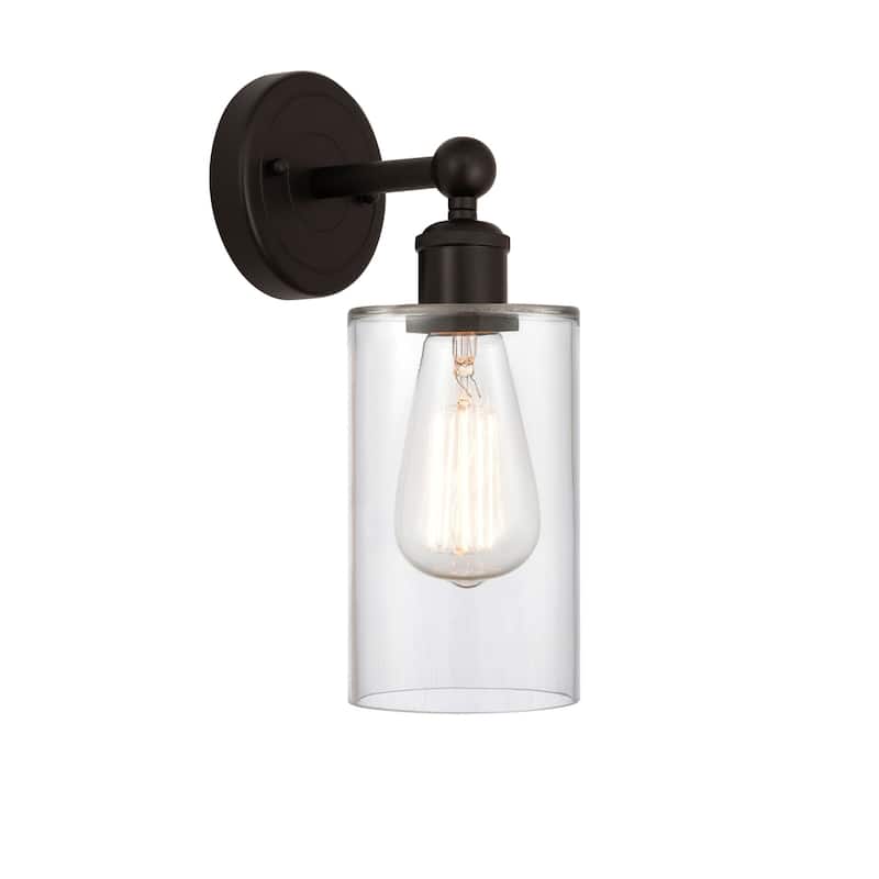 Innovations Lighting 616-1W-11-4 Clymer Sconce Clymer 11" Tall Wall - Oil Rubbed Bronze / Clear